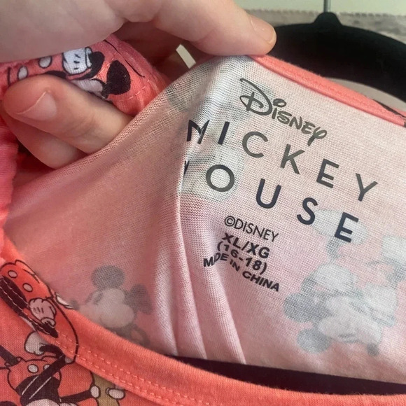 5/$20 Disney‎ Women’s 2 piece Mickey Mouse Pajama Set XL 16/18 Coral - Picture 7 of 11